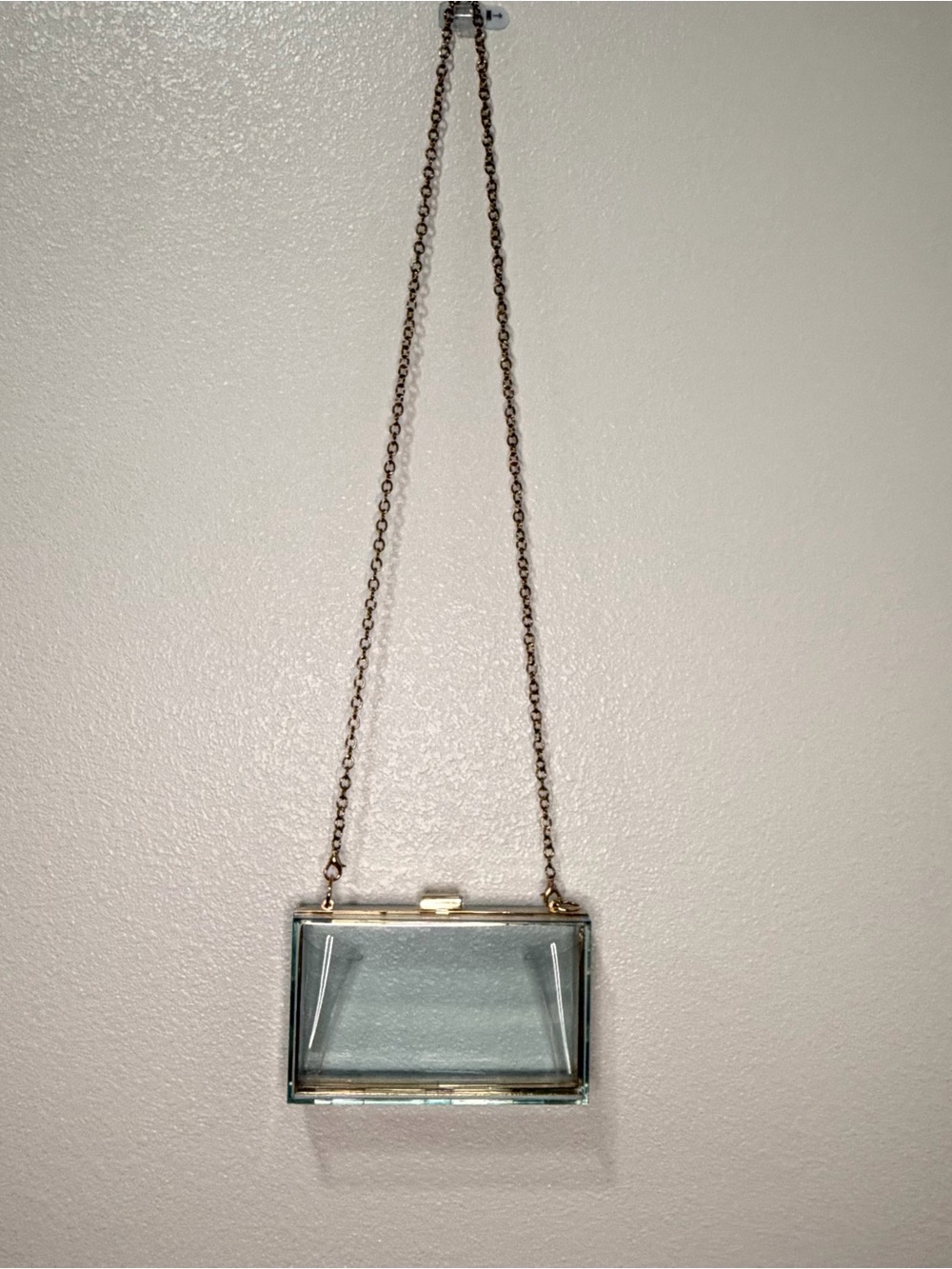 Clear Box Crossbody Bag with Gold Chain